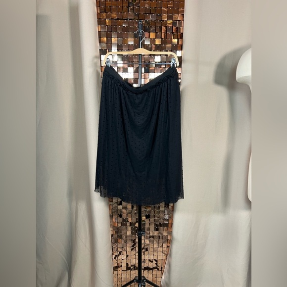 George Black Sheer Polka Dot Skirt Size XL - Picture 2 of 3